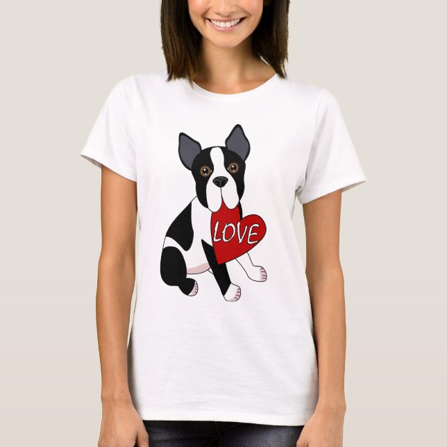 Camiseta Amor de Boston Terrier (Frente)