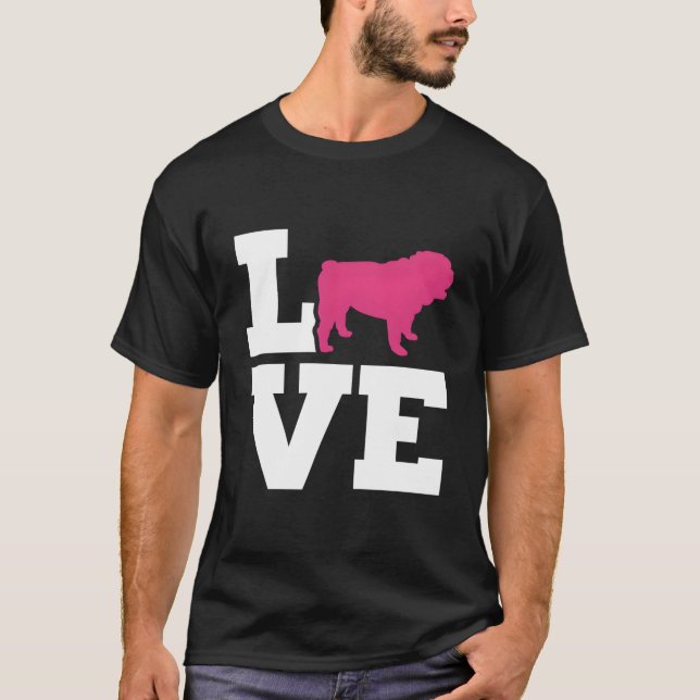 Camiseta Amor de Bulldog Inglês (Frente)