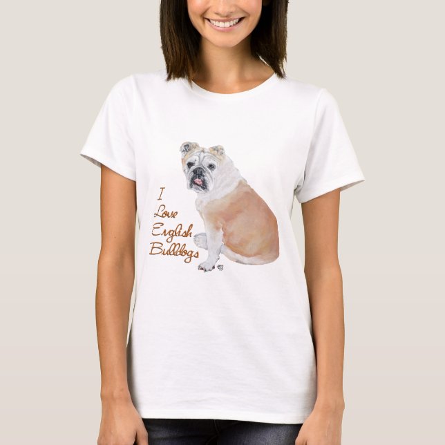 Camiseta Amor de Bulldog Inglês (Frente)