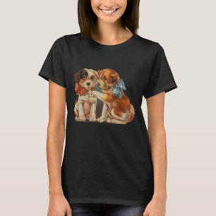 Camiseta Amor de cachorrinho vintage fofo de Dia dos Namora