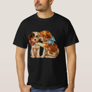 Camiseta Amor de cachorrinho vintage fofo do Dia dos Namora