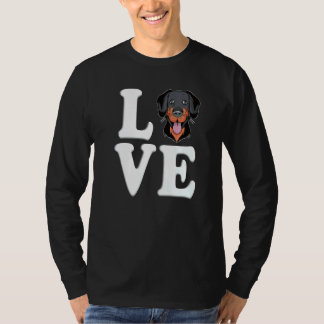 Camiseta Amor de Cachorro Rottweiler Para Homens e Mulheres