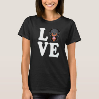 Camiseta Amor de Cachorro Rottweiler Para Homens e Mulheres