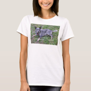 Camiseta amor de cão de gado australiano com foto