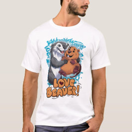 Camiseta Amor de castor totalmente adorável: estilo anime
