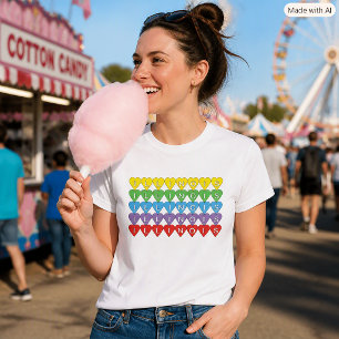 Camiseta Amor de Coração de Illinois Orgulho Colorido de