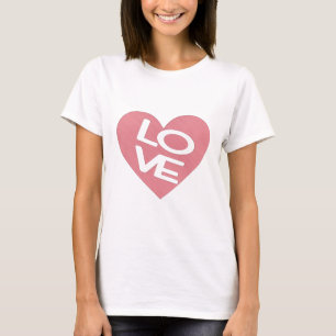 Camiseta Amor de coração rosa