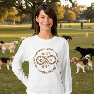 Camiseta Amor de Cuidador Repete a Marca de Pata da Infinid