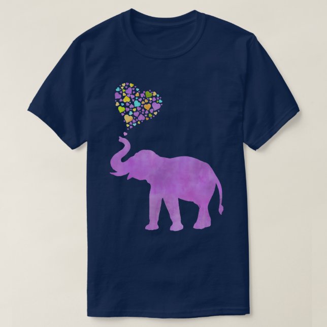 Camiseta Amor de Elefante Roxo (Frente do Design)