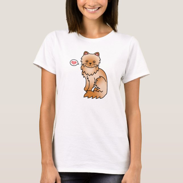 Camiseta Amor de Gato Persa Vermelho (Frente)