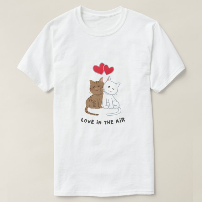 Camiseta Amor de gatos e beleza (Frente do Design)