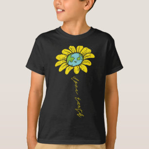 Camiseta Amor de Girassol Dia da Terra Retrô Natureza Ambie