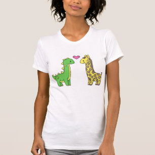Camiseta Amor de Girraffe e de Dino