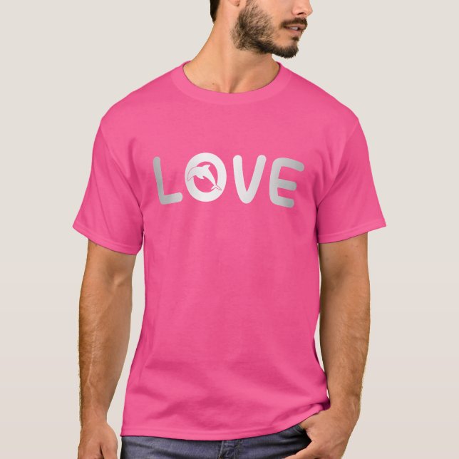Camiseta amor de golfinho retrô (Frente)