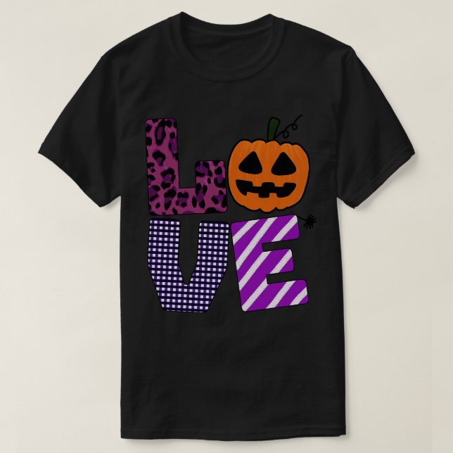 Camiseta amor de halloween (Frente do Design)