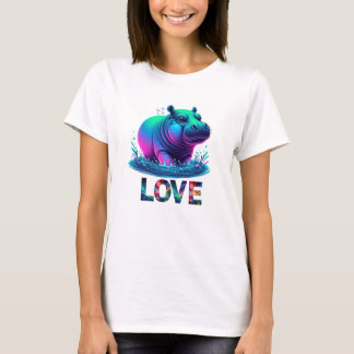Camiseta Amor de Hipopótamo Neon Legal