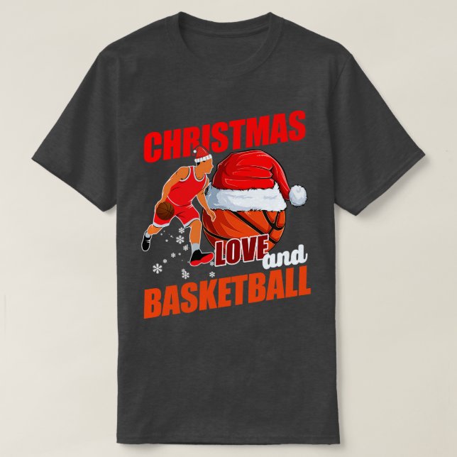 Camiseta Amor de Natal com Clube de Jogadores de Basquete (Frente do Design)