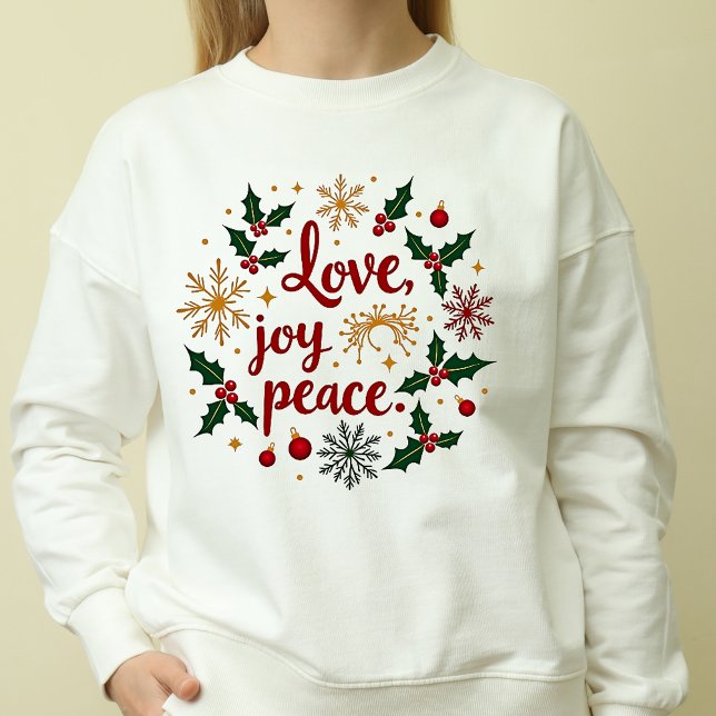 Camiseta Amor de Natal, Joy, Paz (Criador carregado)