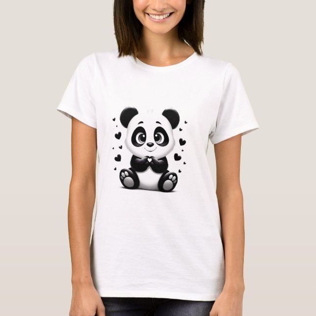 Camiseta Amor de Panda Cheio de Coração (Frente)