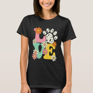 Camiseta Amor de Pata Groovy Amante de Gato Proprietário de