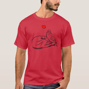 Camiseta Amor de Periquito Periquito Mulheres Branco Pequen