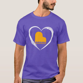 Camiseta amor de piano retrô