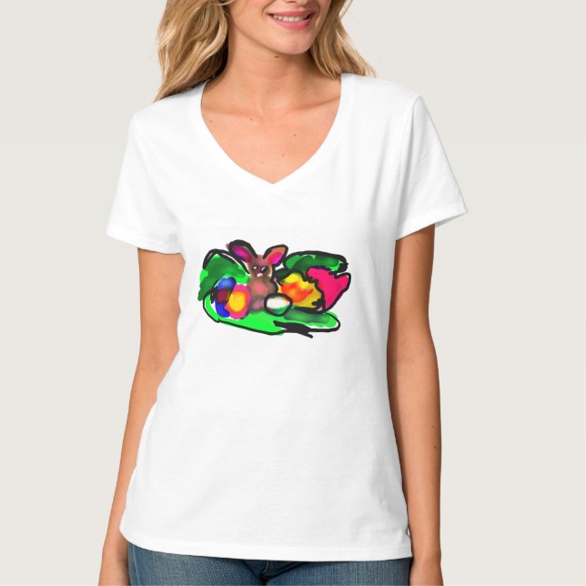 Camiseta Amor de primavera do coelho (Frente)