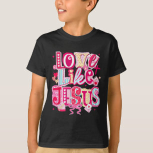 Camiseta Amor de São Valentim Como Jesus Coquete Laço Mulhe