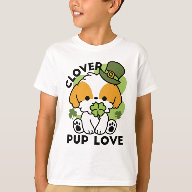 Camiseta Amor de véu - Ruas. Design de cão no dia de Patric (Frente)