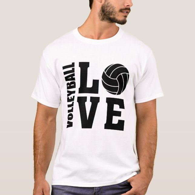 Camiseta Amor de Voleibol Negro, Voleibol (Frente)