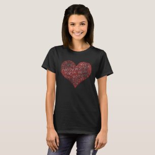 Camiseta Amor desagradável do coração das mulheres