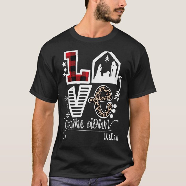 Camiseta Amor Desceu Luke 211 Bebê Jesus Família Natal (Frente)