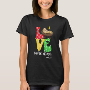 Camiseta Amor Desceu Luke 211 Bebê Jesus Pajam de Natal