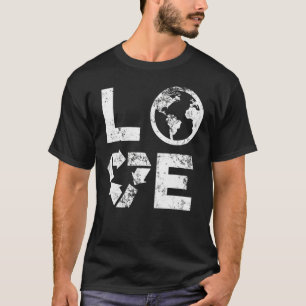 Camiseta Amor Dia 90 da Terra Crianças Reciclagens Vintage 