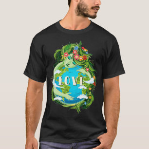 Camiseta AMOR Dia da Terra-Mãe Salve Nosso Ambiente Planeta