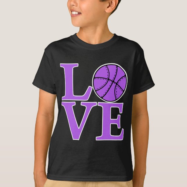 Camiseta AMOR do basquetebol, lavanda (Frente)
