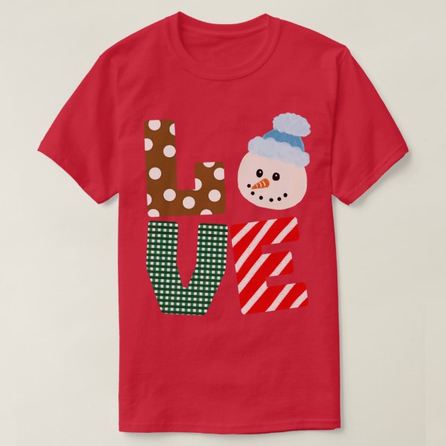 Camiseta amor do boneco de neve (Frente do Design)