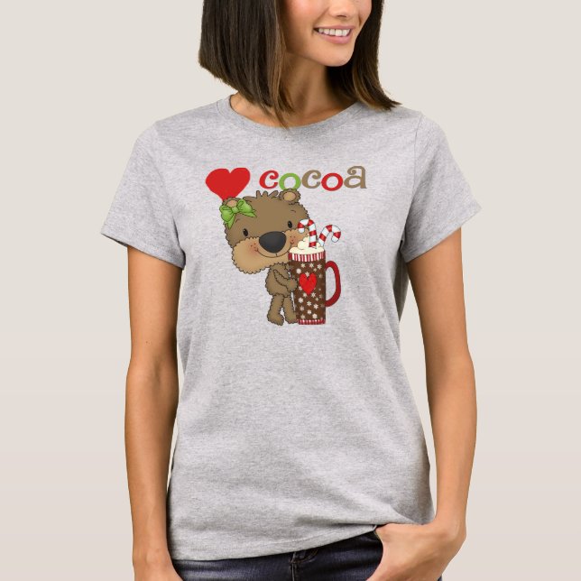 Camiseta Amor do cacau do urso da menina (Frente)
