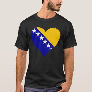 Camiseta Amor do Coração da Bandeira da Bósnia e Herzegovin