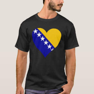 Camiseta Amor do Coração da Bandeira da Bósnia e Herzegovin