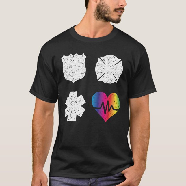 Camiseta Amor do coração do pulso dos que respondes de (Frente)