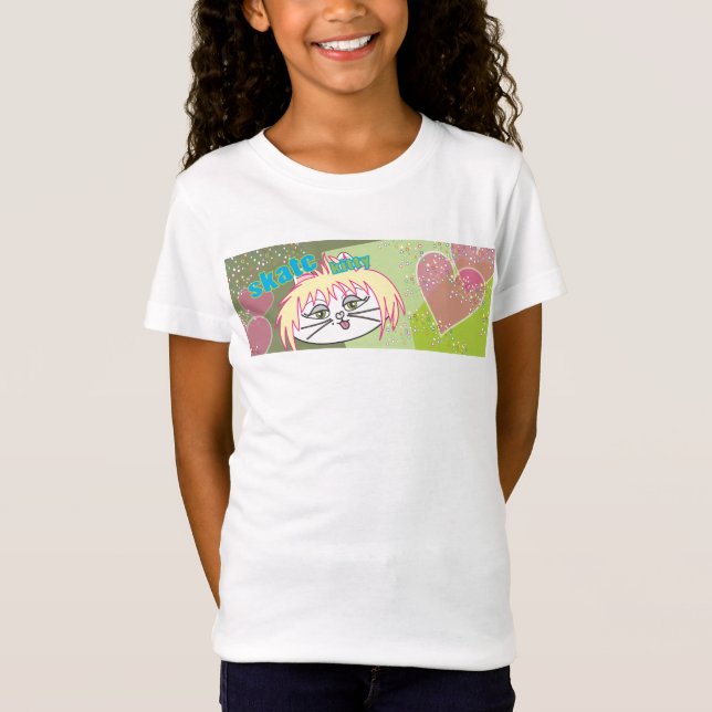 Camiseta Amor do gatinho do skate (Frente)