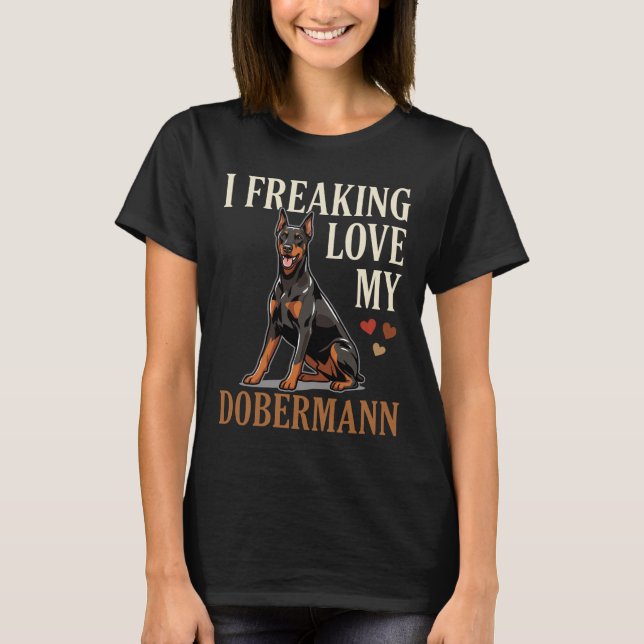 Camiseta Amor Dobermann Amante de Cachorro (Frente)