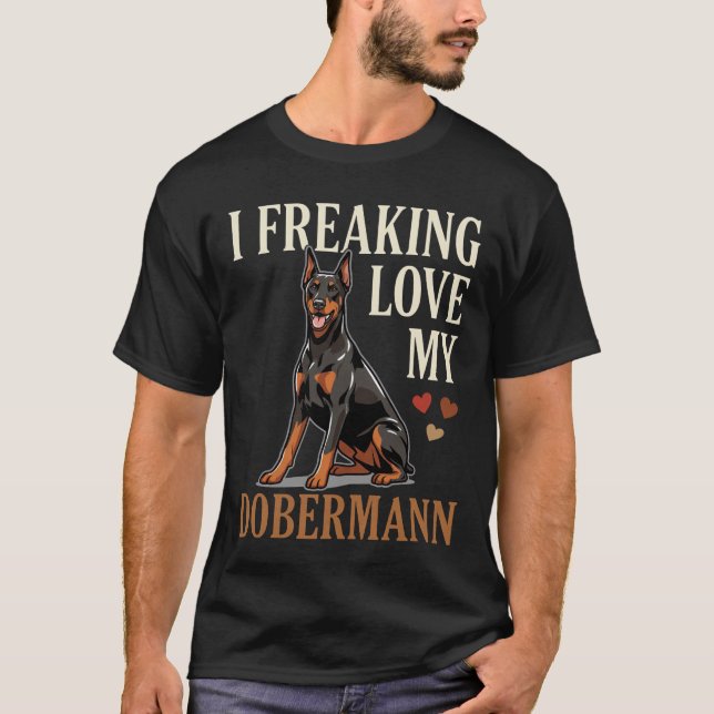 Camiseta Amor Dobermann Amante de Cachorro (Frente)