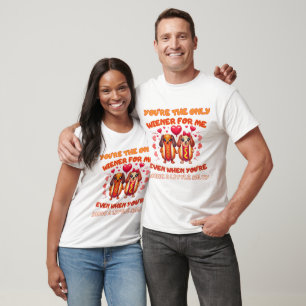 Camiseta Amor doce e salgado: Casal de cachorro quente excl