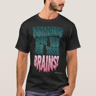 Camiseta Amor dos zombis você para seus cérebros!