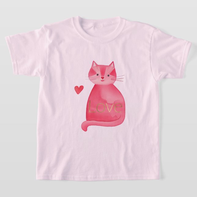 Camiseta Amor Dourado Coração Rosa Bonito (Postura )