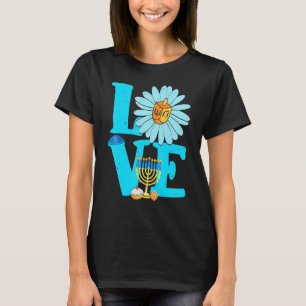 Camiseta Amor Dreidel Menorá Margarida Judaico Hanukkah Cha