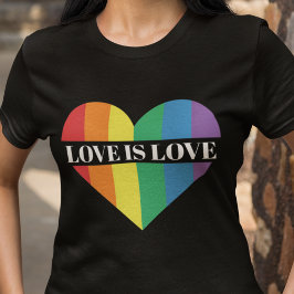 Camiseta Amor é amor coração arco-íris Orgulho LGBTQ T-Shir