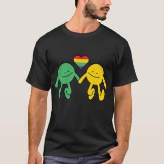 Camiseta Amor é Amor Feliz Juntos Corações Arco-Íris Segura